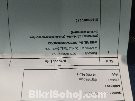 Otto Xi11 Tws Anc+enc 1 Year Warranty